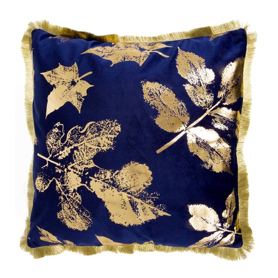 Poszewka dekoracyjna na poduszkę Velvet Blue Leaves 45 x 45 cm MY HOME myHome