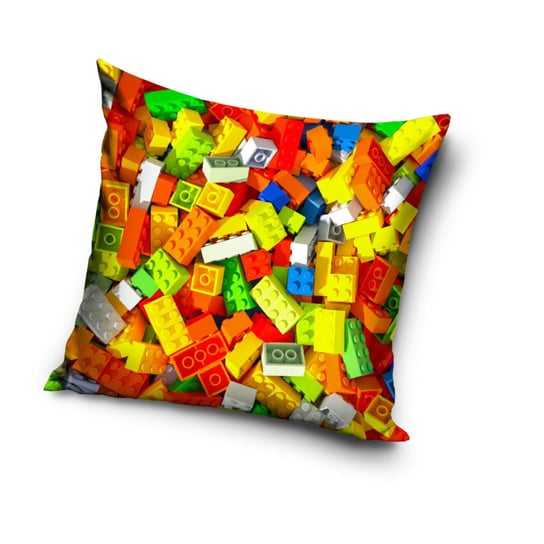 Poszewka dziecięca 40x40 kolorowe klocki LEGO Carbotex