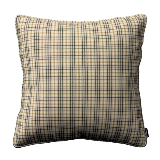 Poszewka Gabi na poduszkę, beżowo-brązowa kratka, 60x60 cm, Londres Dekoria