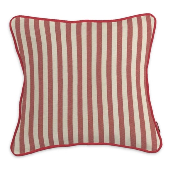 Poszewka Gabi na poduszkę pasy Quadro, czerwono-biała, 60x60 cm Dekoria