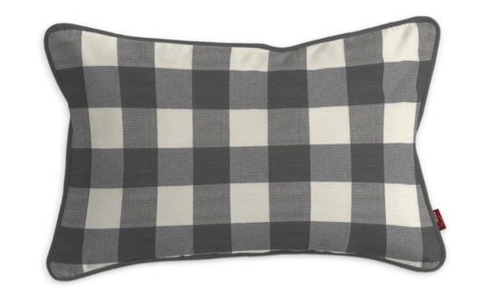 Poszewka Gabi na poduszkę prostokątna krata Quadro, szaro-biała, 60x40 cm Dekoria