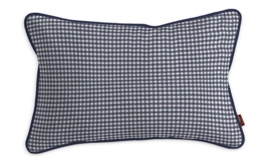 Poszewka Gabi na poduszkę prostokątna krateczka Quadro, granatowo-biała, 60x40 cm Dekoria