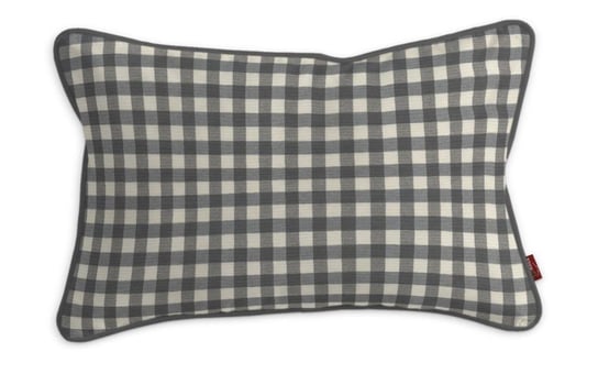 Poszewka Gabi na poduszkę prostokątna kratka Quadro, szaro-biała, 60x40 cm Dekoria
