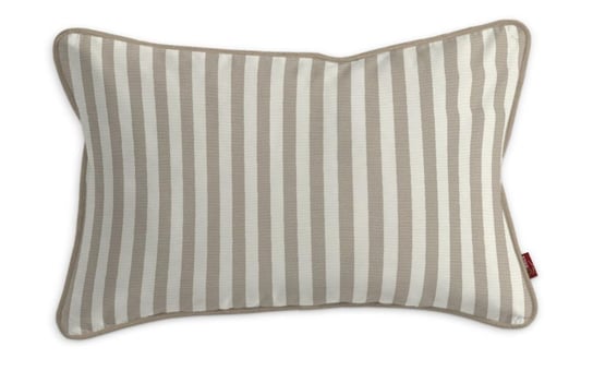 Poszewka Gabi na poduszkę prostokątna pasy Quadro, beżowo-biała, 60x40 cm Dekoria