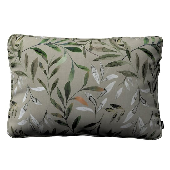Poszewka Gabi na poduszkę prostokątna, zielone gałązki na szarym tle, 60 x 40 cm, Eden Dekoria