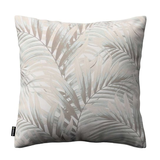 Poszewka Kinga na poduszkę, beżowo- kremowe liście palmy na białym tle  w , 50 × 50 cm, Gardenia Dekoria