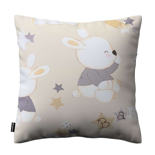 Poszewka Kinga na poduszkę, króliczki na kremowym tle, 50 × 50 cm, Adventure Dekoria