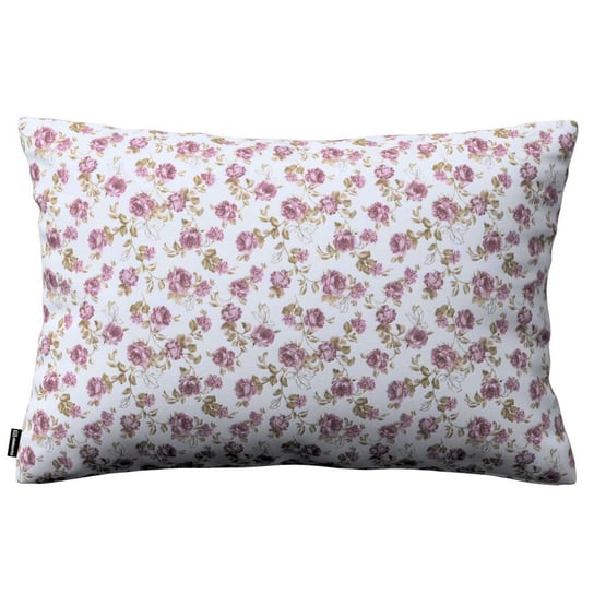 Poszewka Kinga na poduszkę prostokątną, biało - różowy, 60 × 40 cm, Flowers Dekoria
