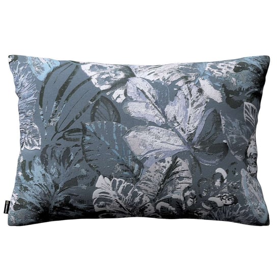 Poszewka Kinga na poduszkę prostokątną, niebiesko-szare liście na szaro-niebieskim tle, 60 × 40 cm, Abigail Dekoria