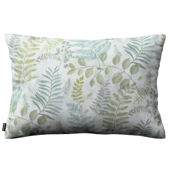 Poszewka Kinga na poduszkę prostokątną, zielone gałązki na szaro pastelowym tle, 60 × 40 cm, Tropical Island Dekoria