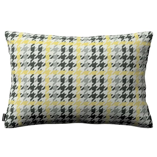 Poszewka Kinga na poduszkę prostokątną, żółto-czarna pepitka, 60 × 40 cm, do -50% Dekoria
