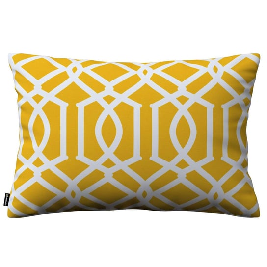 Poszewka Kinga na poduszkę prostokątną, żółty w białe wzory, 60 × 40 cm, Comics Dekoria