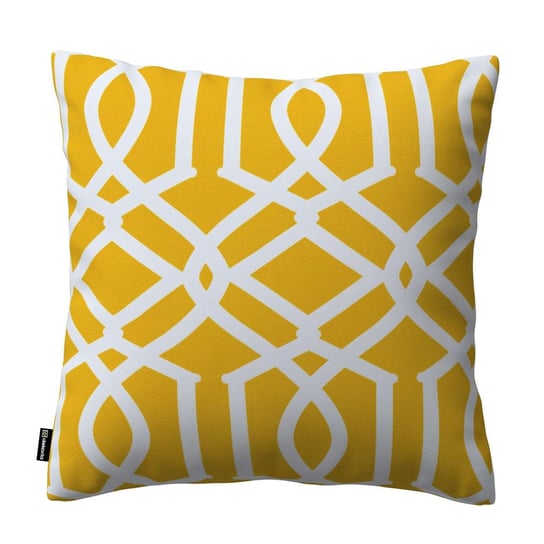 Poszewka Kinga na poduszkę, żółty w białe wzory, 43 × 43 cm, Comics Dekoria