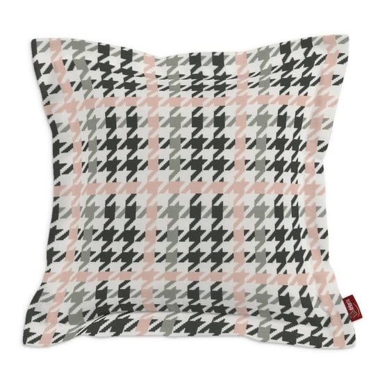 Poszewka Mona na poduszkę pepitka Brooklyn, różowo-czarna, 45x45 cm Dekoria
