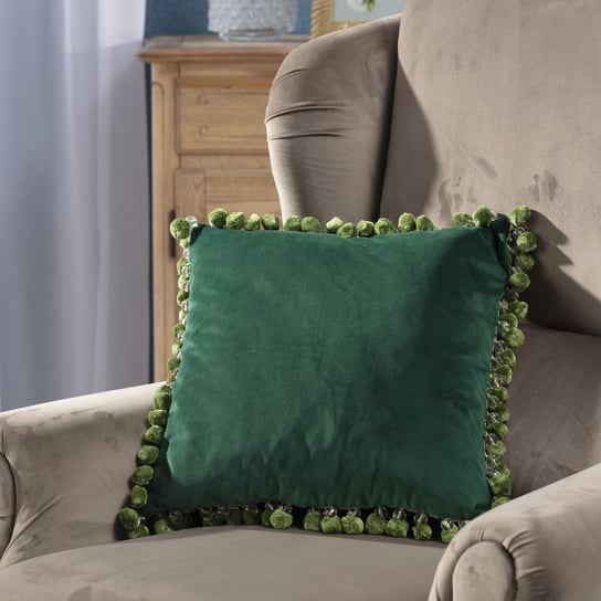 Poszewka na poduszkę DEKORIA Glamour Velvet, butelkowa zieleń, 43x43 cm Dekoria