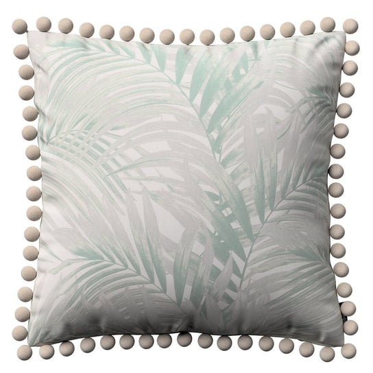 Poszewka na poduszkę DEKORIA Wera Gardenia, miętowo- szare liście palmy, 45x45 cm Dekoria