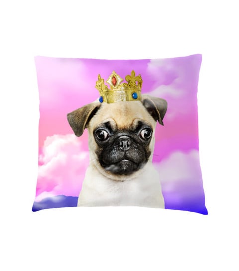 Poszewka na poduszkę KOSZULKOWO Pug King, 40x40 cm Koszulkowo