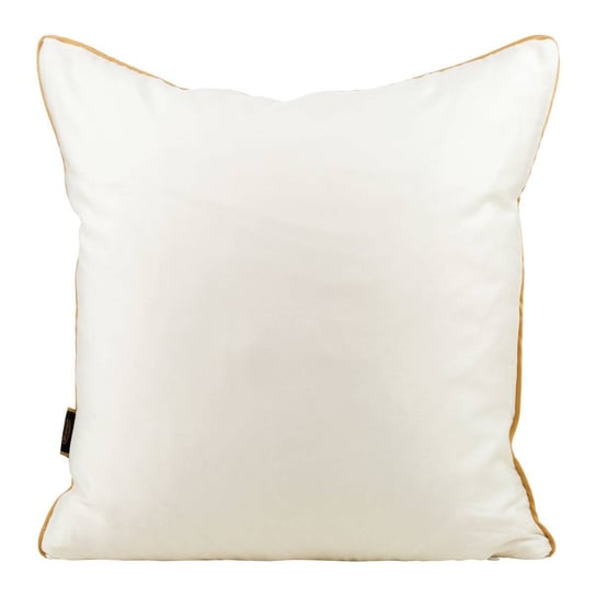 Poszewka na poduszkę kremowa zdobiona złotą lamówką w rozmiarze 45x45 z makosatyny bawełnianej Eurofirany