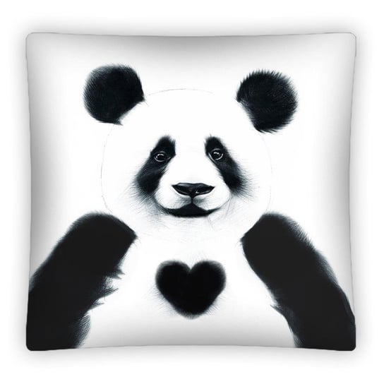 Poszewka na poduszkę, Panda z serduszkiem, 40x40 cm Detexpol