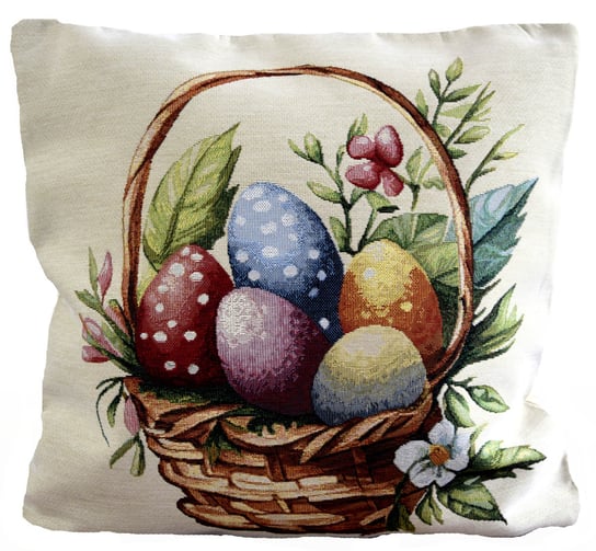 POSZEWKA Świąteczna Gobelin Wielkanocny Poszewka Dekoracyjna JAJA W KOSZYKU Inna marka