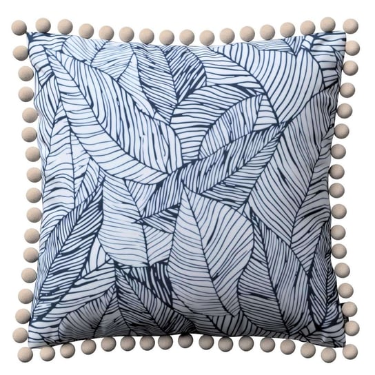 Poszewka Wera na poduszkę, biało-granatowy, 45 × 45 cm, Velvet Dekoria