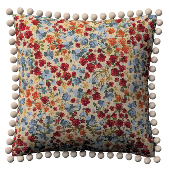 Poszewka Wera na poduszkę, kolorowe kwiaty na beżowym tle, 45 x 45 cm, Intenso Premium Inna marka
