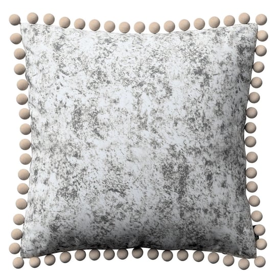 Poszewka Wera na poduszkę, szaro-biały, 45x45 cm, Velvet Dekoria