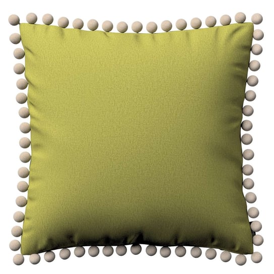 Poszewka Wera na poduszkę, zgaszona limonka welwet, 45 × 45 cm, Living Dekoria