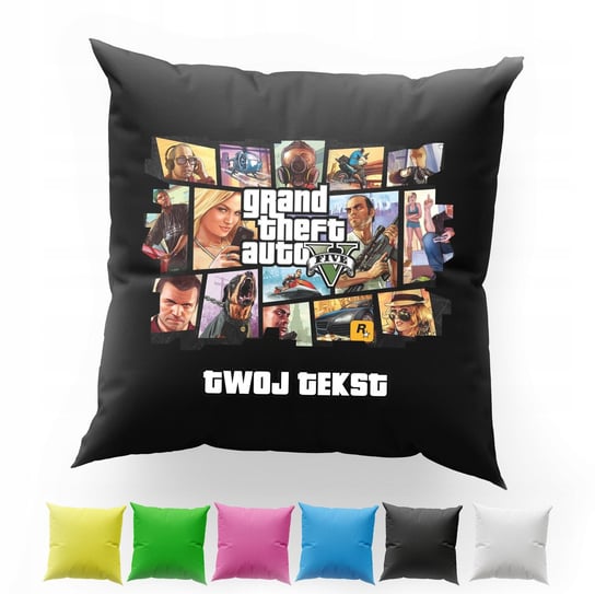 POSZEWKA Z NADRUKIEM BAWEŁNIANA 40x40CM - GRA GTA V 5 GRAND THEFT AUTO WORLD CASE