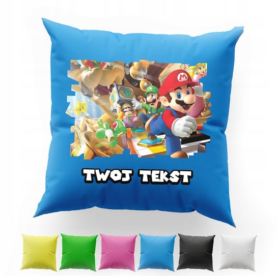 POSZEWKA Z NADRUKIEM BAWEŁNIANA 40x40CM - MARIO LUIGI WORLD CASE