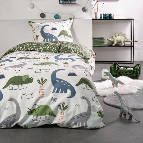 Poszwa na kołdrę dziecięcą + dopasowana poduszka, 100% bawełna. M/Dinozaury 140x200cm Inna marka