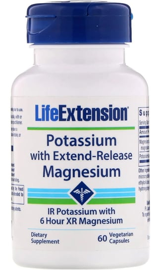 Potas z magnezem o przedłużonym uwalnianiu Suplement diety, 60 kaps. wege, Life Extension Life Extension