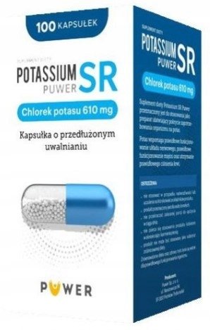 Potassium SR, potas 610mg,  Suplement diety, 100 kaps. PUWER POLSKA