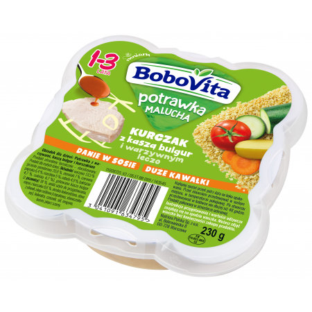 Potrawka malucha Kurczak z kaszą bulgur i warzywnym leczo 1-3 lata BOBOVITA (Nutricia)