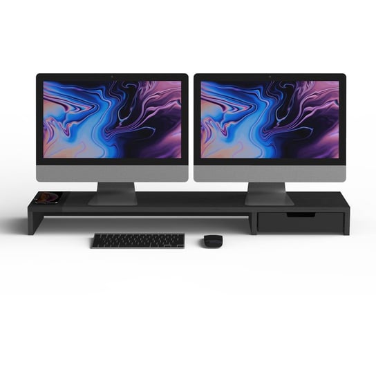 POUT Eyes9 – Podstawka pod dwa monitory z uniwersalnym bezprzewodowym systemem ładowania urządzeń, kolor biały Zamiennik/inny