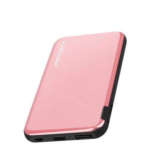 Power bank 5000mAh do smartfona i tabletu Ultra cienka ładowarka - różowa Akashi