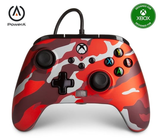 PowerA Xbox Series Pad przewodowy Enhanced Metallic Red Camo PowerA