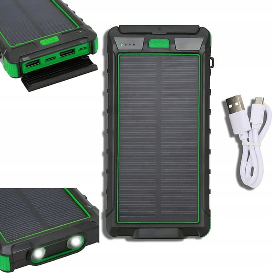 POWERBANK 20000mah SOLARNY 2xUSB LATARKA LED ŁADOWANIE SOLARNE WODOODPORNY NETBUY