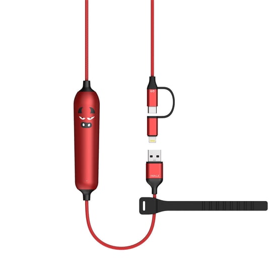 Powerbank iWALK Crazy Cable z wbudowanym przewodem 3w1 [3200mAh] [czerwony - byk] iWalk
