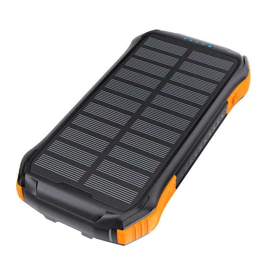 Powerbank solarny Choetech B658  2x USB 10000mAh Qi 5W (czarno-pomarańczowy) ChoeTech