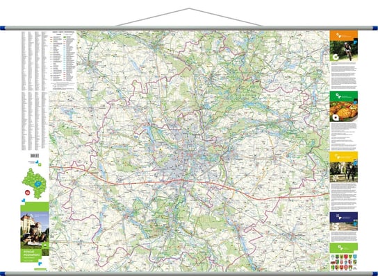 Powiat poznański. Mapa ścienna drogowo-turystyczna 1:60 000, TopMapa Opracowanie zbiorowe