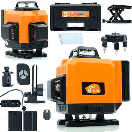 Poziomica laserowa Rosfix Orange Tiger 16 linii ROT16L w walizce z zestawem + Tyczka / statyw 350cm do poziomicy laserowej Rosfix Inna marka