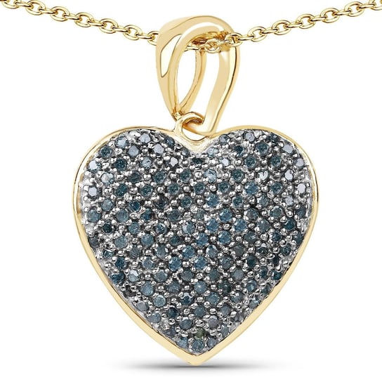 Pozłacany srebrny wisiorek z naturalnymi niebieskimi diamentami 0,71 ct Biżuteria Prana
