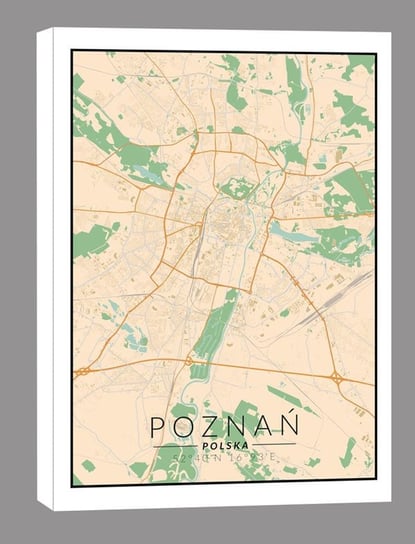 Poznań mapa kolorowa - obraz na płótnie 60x80 cm Inna marka