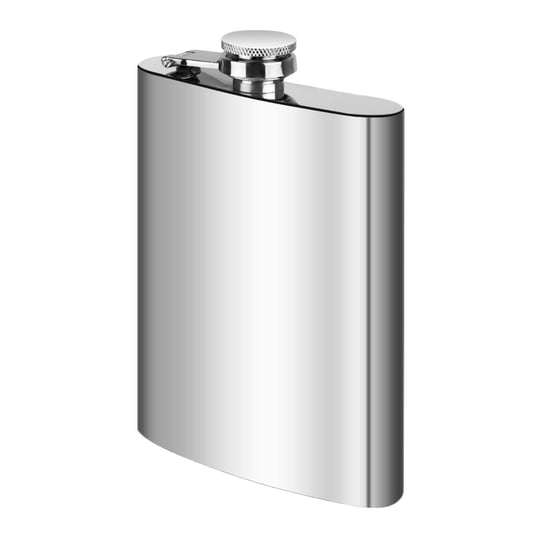 Praktyczny pojemnik na napoje hip flask shot bottle ze stali nierdzewnej w kolorze srebrnym o pojemności napełniania 250 ml - Do zabierania ze sobą w podróż napojów orzeźwiających. Intirilife