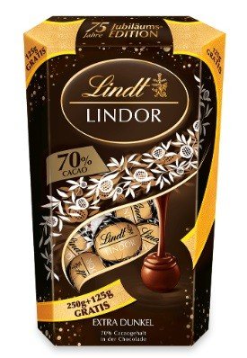 Praliny LINDT Lindor Extra Dunkel 375 g 70% gorzka czekolada Jubileusz Lindt