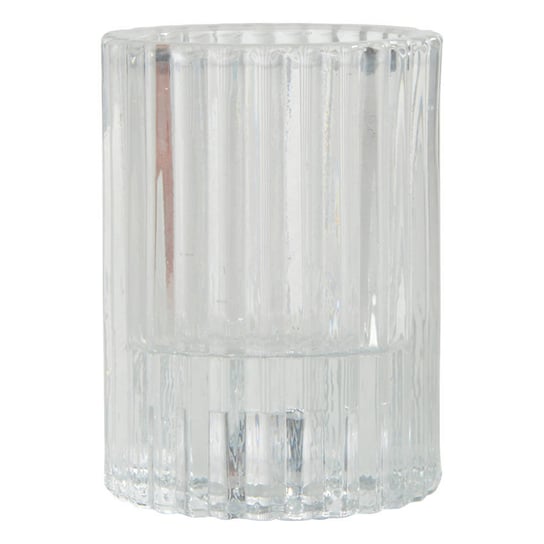 Prążkowany świecznik z barwionego szkła, Ø 5,5 cm HOMEA