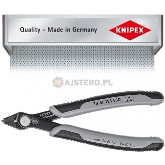 Precyzyjne szczypce tnące boczne ESD dla elektroników Super Knips KNIPEX 78 61 125 Knipex
