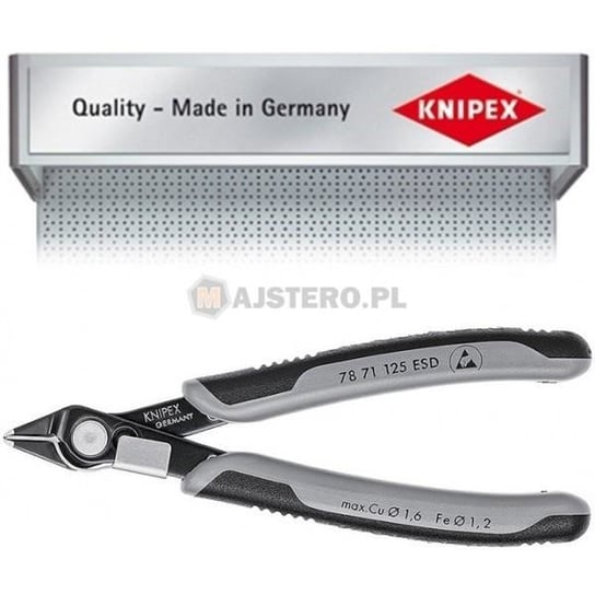 Precyzyjne szczypce tnące boczne ESD dla elektroników Super Knips KNIPEX 78 71 125 Knipex