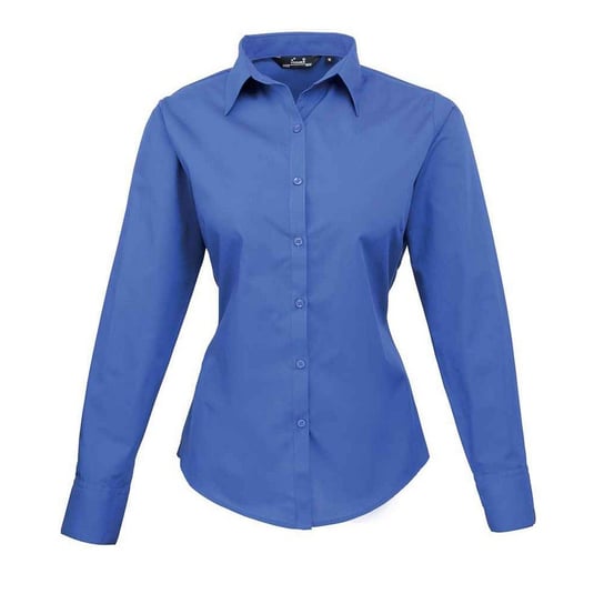Premier Bluzka Damska Z D��ugim R��kawem Z Popeliny (S (52-55 Cm) / Lazurowy) Premier